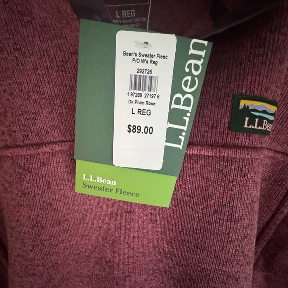 L.L. Bean Dark Plum Rose Women's Pullover - Picture 3 of 6